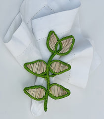 IRACA DI COLOMBIA -  Leaf napkin ring - Green (set of 2)